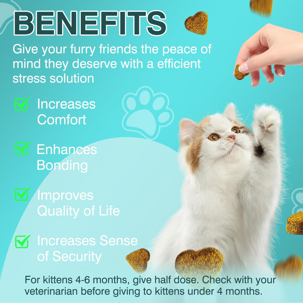 MNQAXZ cat calming treats indoor use image highlights at-home stress relief.