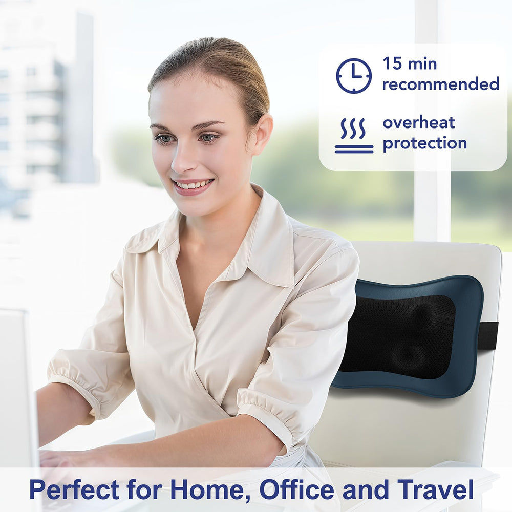 Mo Cuishle portable massager with straps for secure placement on a chair