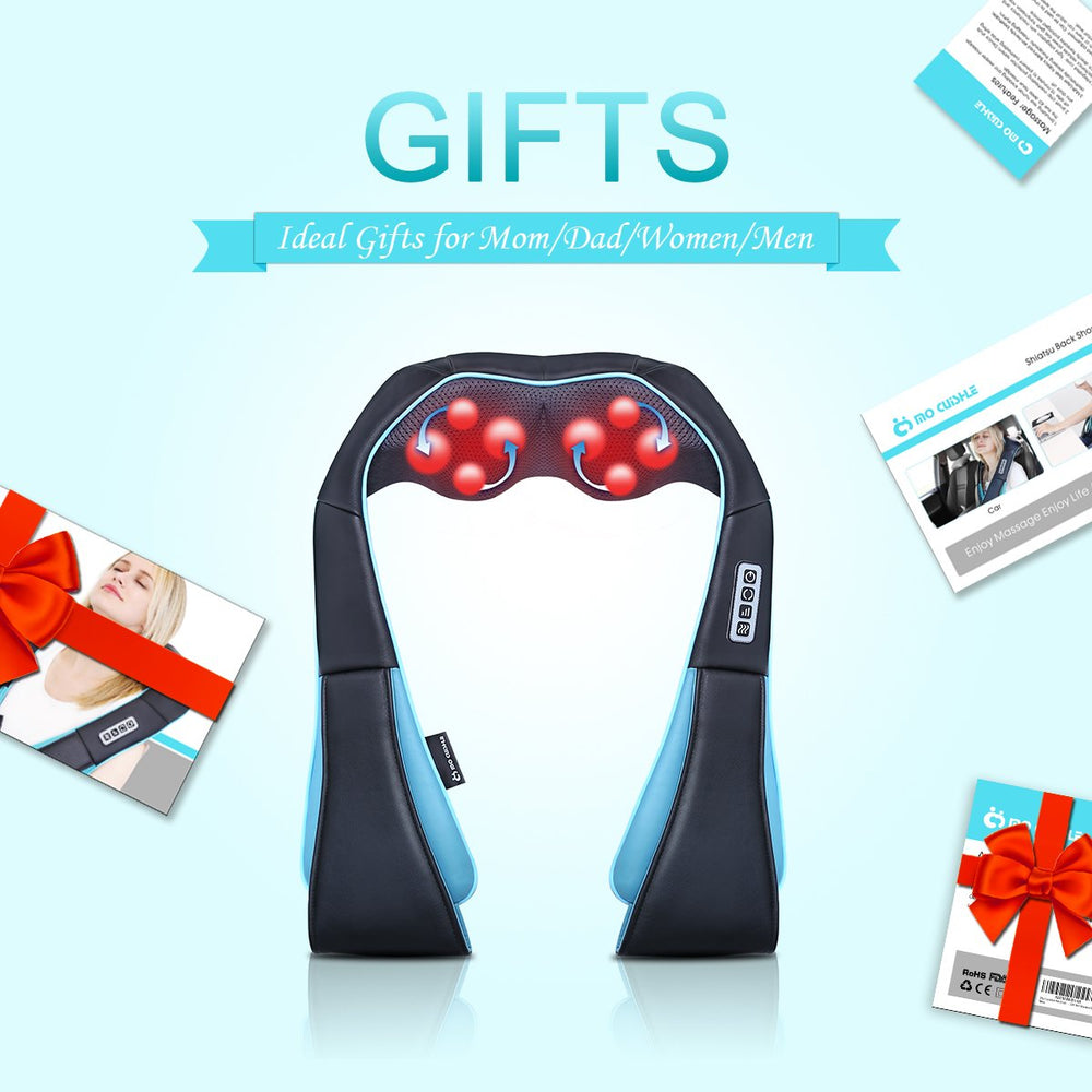 Mo Cuishle Shiatsu neck massager car adapter enables massage on the go.