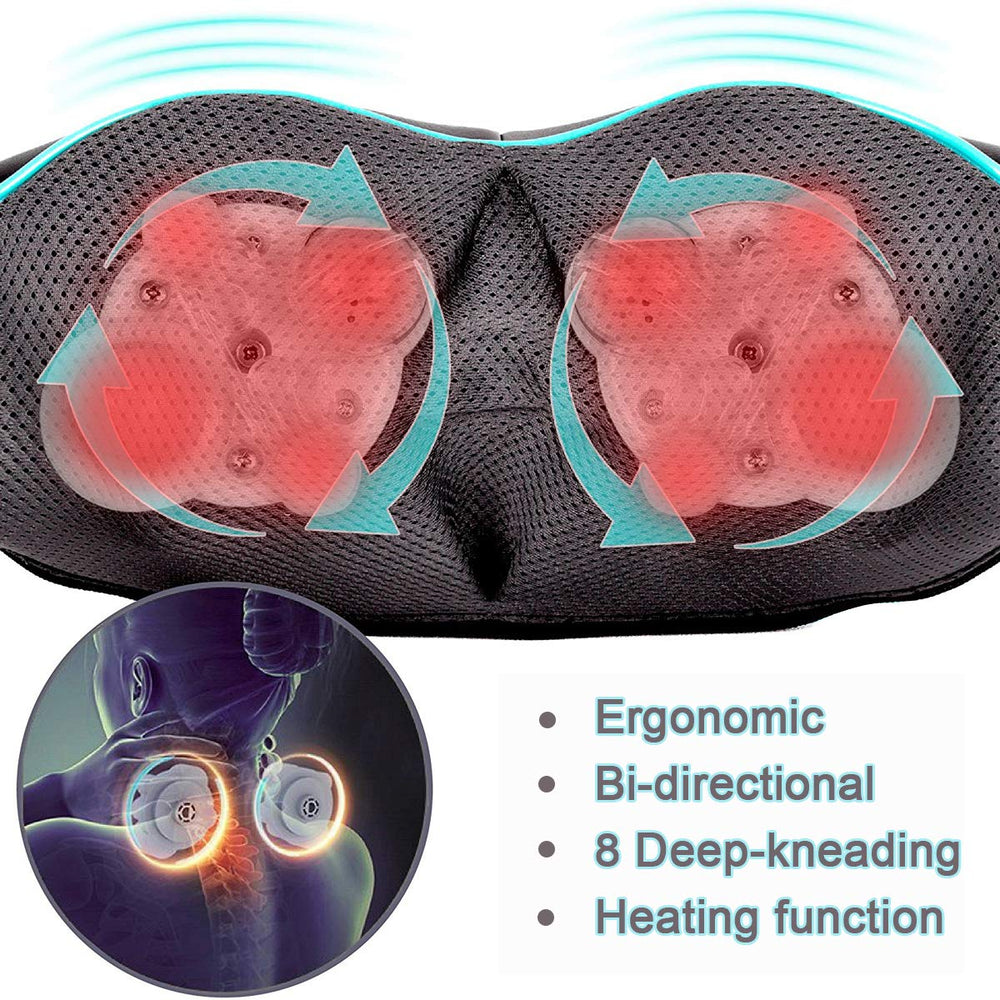 Mo Cuishle Shiatsu neck massager with heat function delivers soothing warmth.