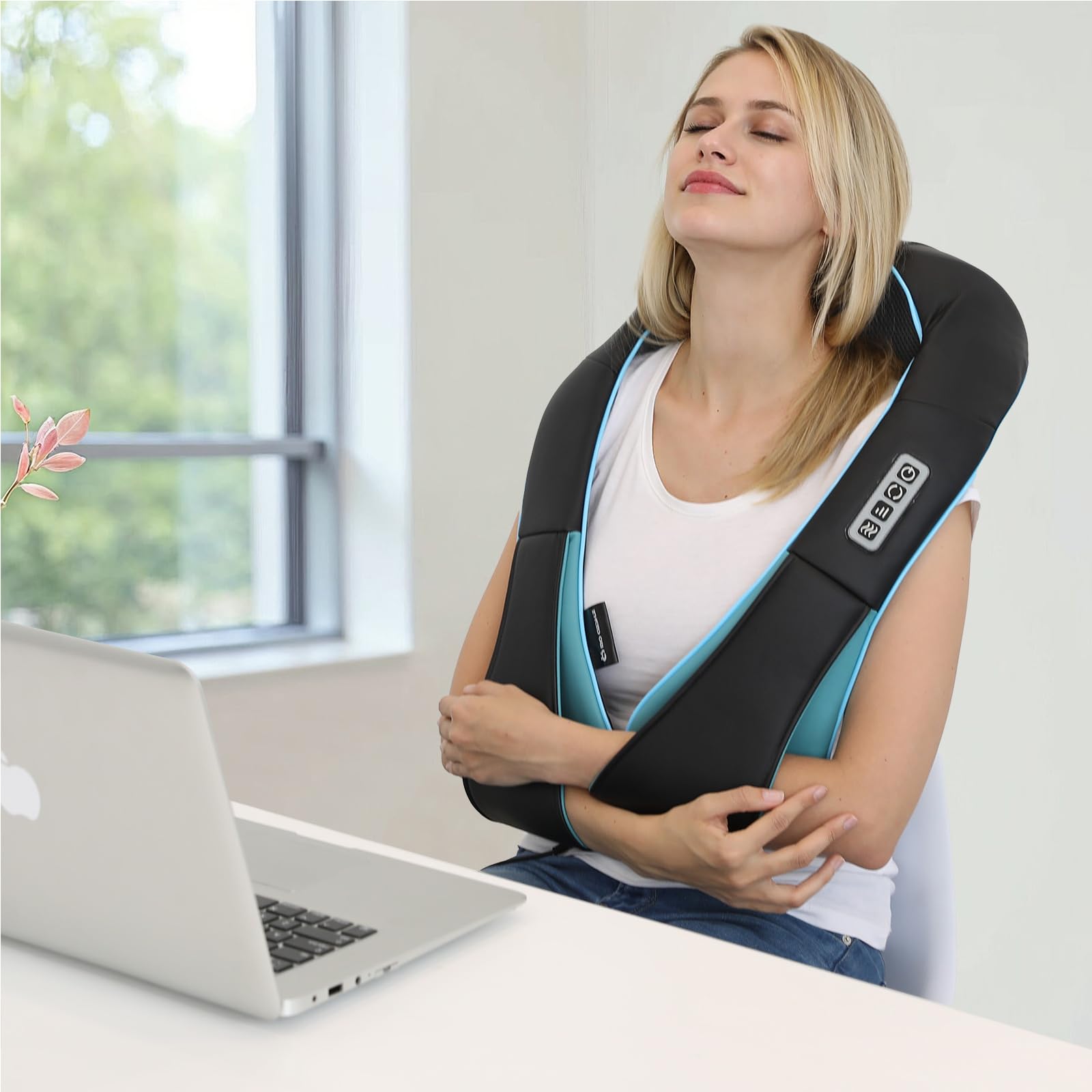 Mo Cuishle neck massager offers three speeds and auto direction for customizable massage.