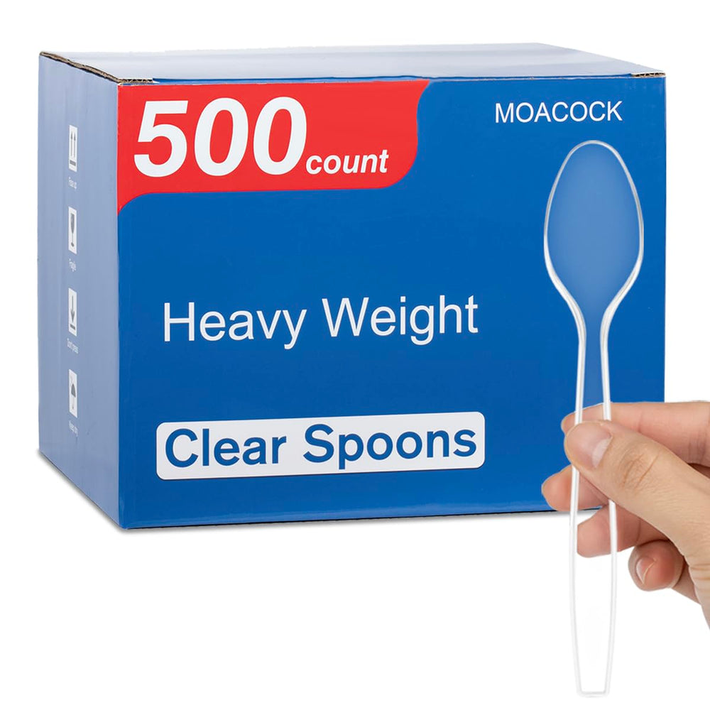 MOACOCK clear heavy-weight spoons ideal for sturdy serving at gatherings.