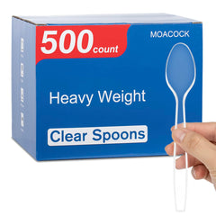 MOACOCK clear heavy-weight spoons ideal for sturdy serving at gatherings.