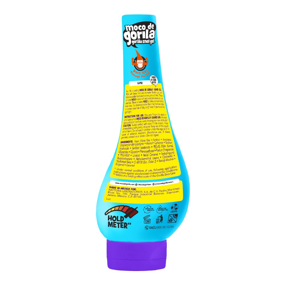 Moco de Gorila Gamer pack overview with three squeezable bottles.
