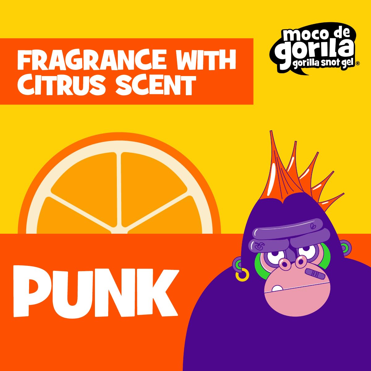 Styled hair with Gorilla Punk gel showing shine and residue-free finish