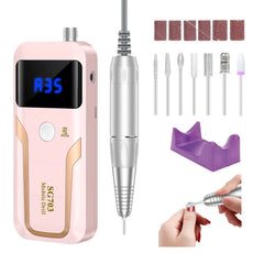 MOCOWIND portable nail drill at 35000 RPM for efficient filing.