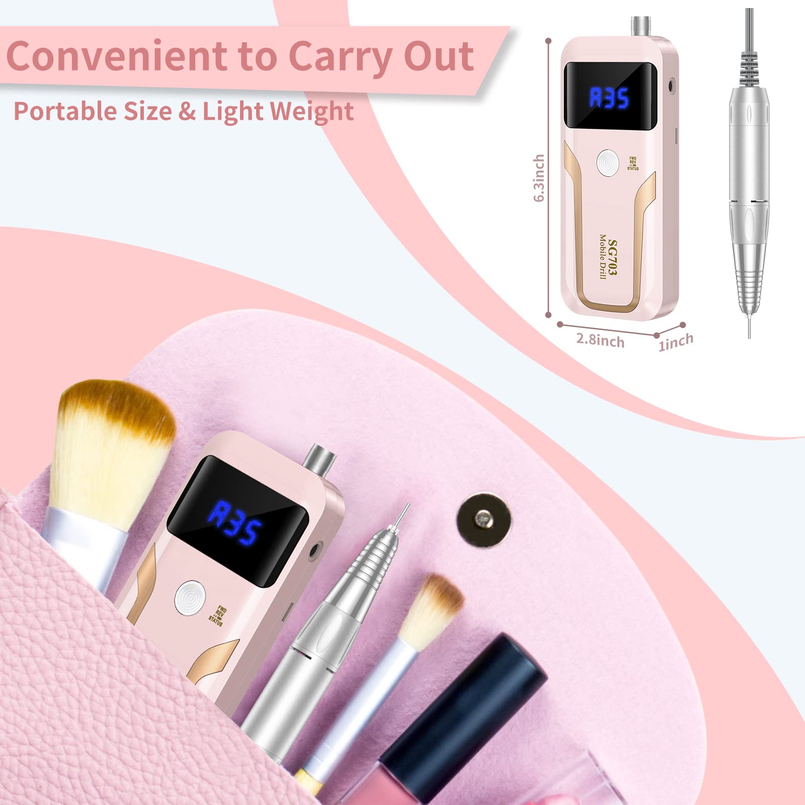 MOCOWIND quiet aluminum handpiece with heat dissipation for comfortable sessions.