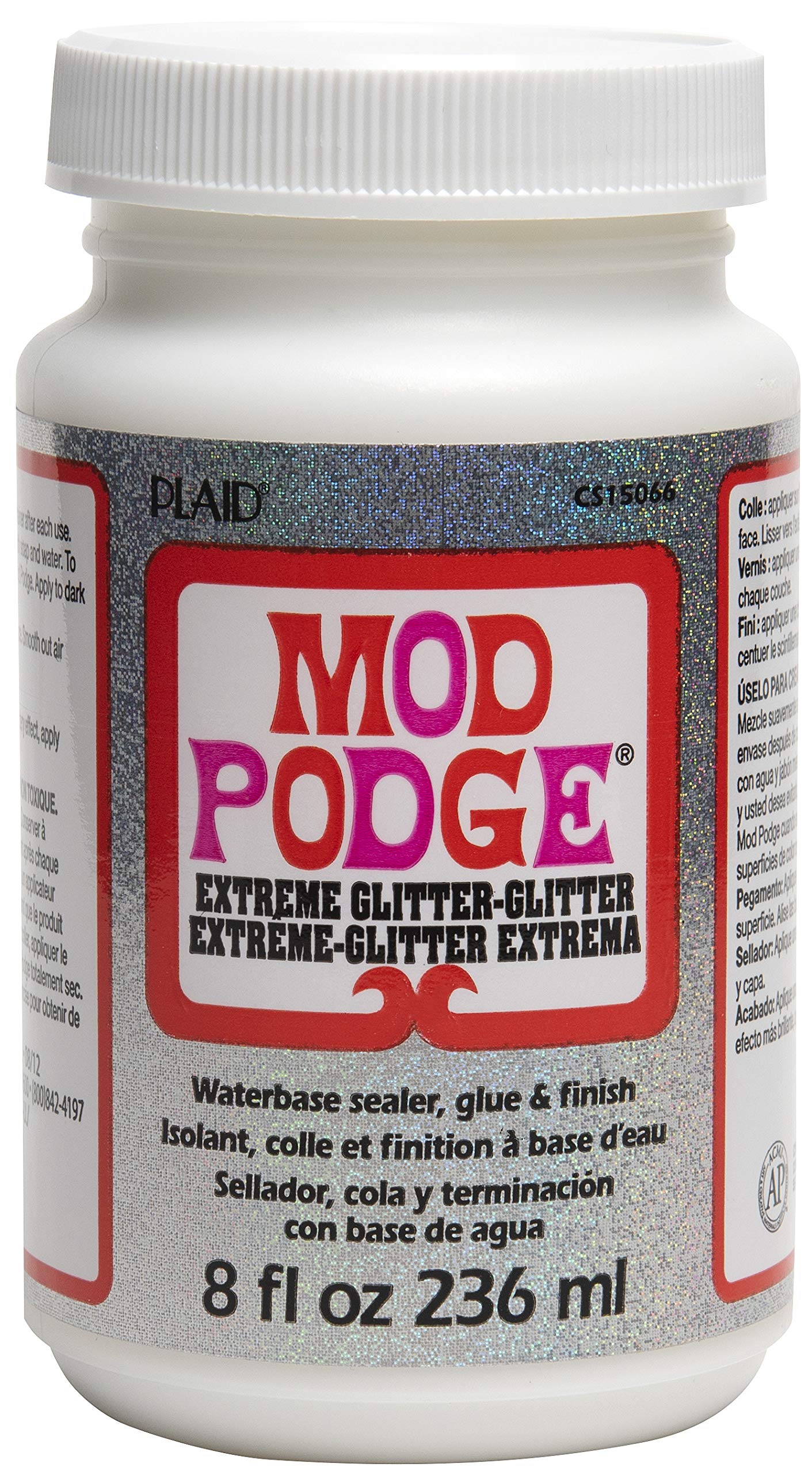 Mod Podge Extreme Glitter 8 oz bottle for versatile decoupage projects.