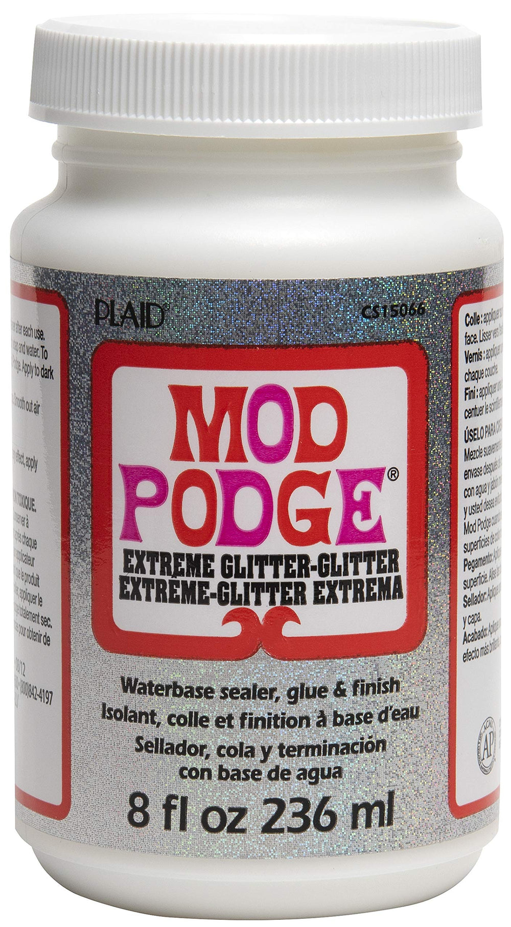 Mod Podge Extreme Glitter 8 oz bottle for versatile decoupage projects.