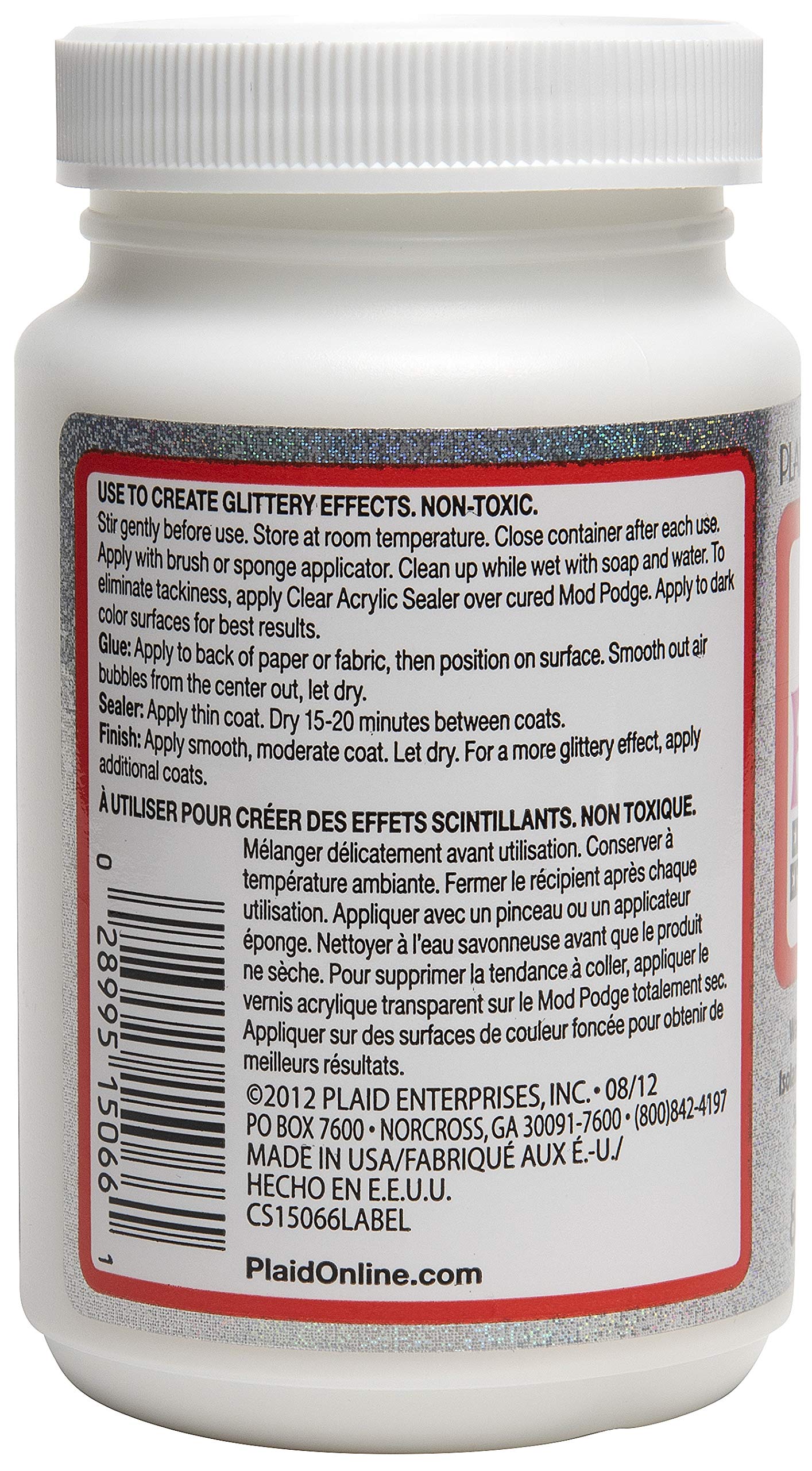 Mod Podge Extreme Glitter dries quickly on wood for durable decoupage.