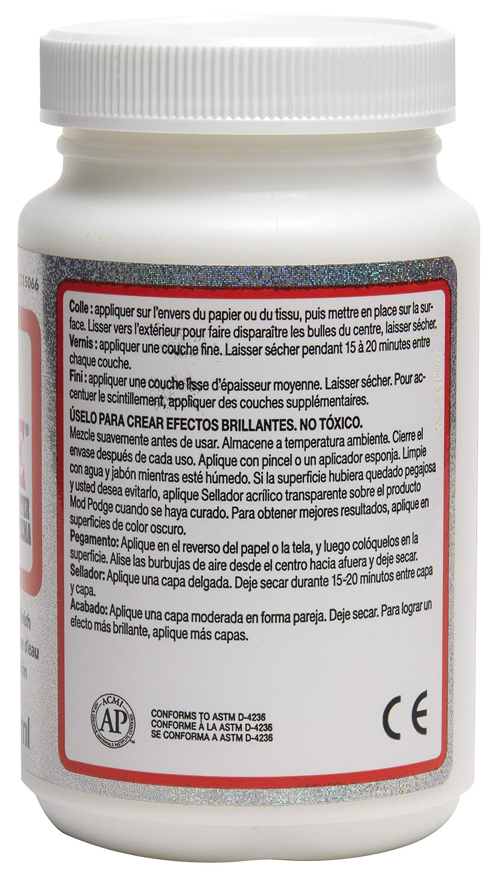 Shiny gloss finish adds sparkle and durable seal to crafts.