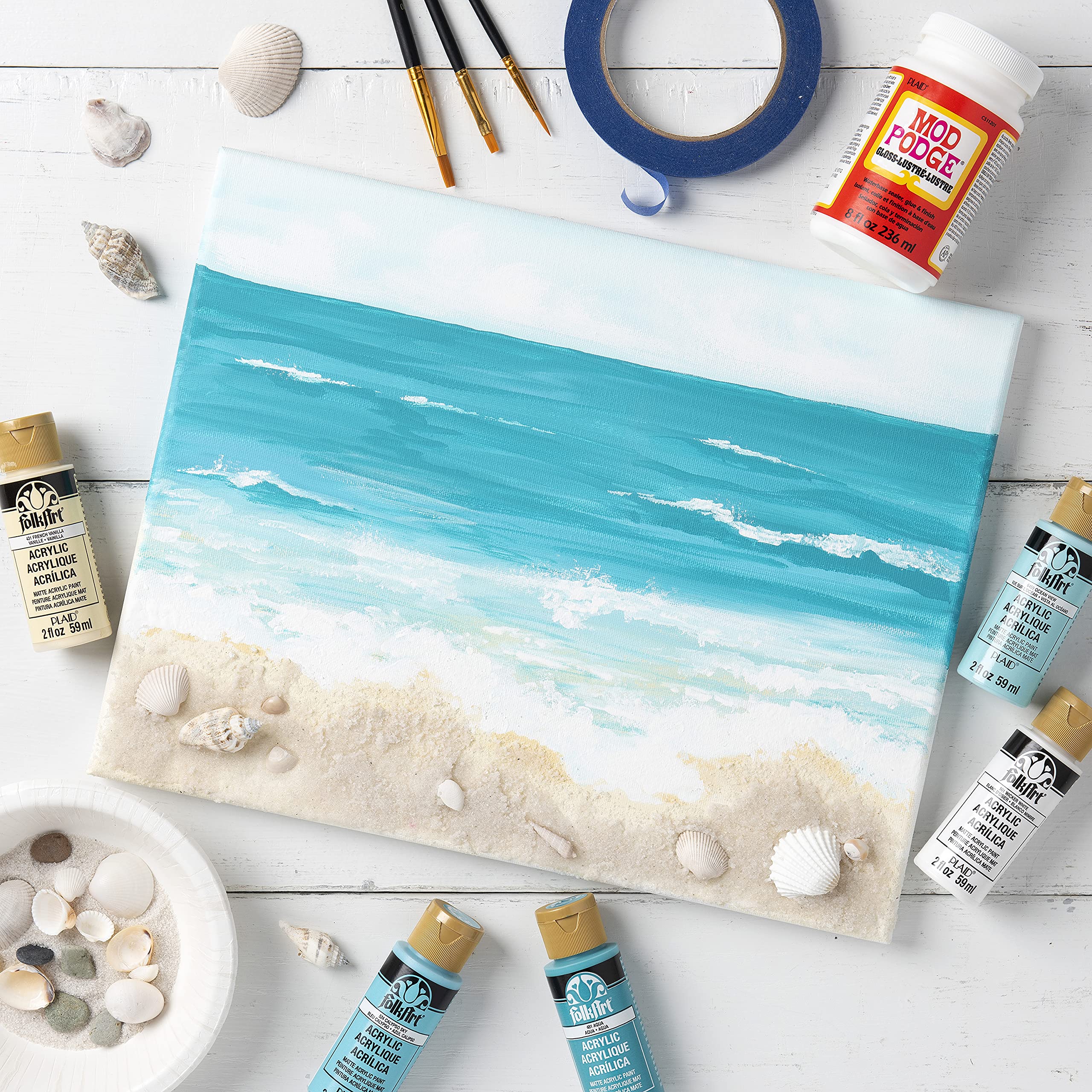 Mod Podge Gloss terra cotta item gains water-resistant shine.