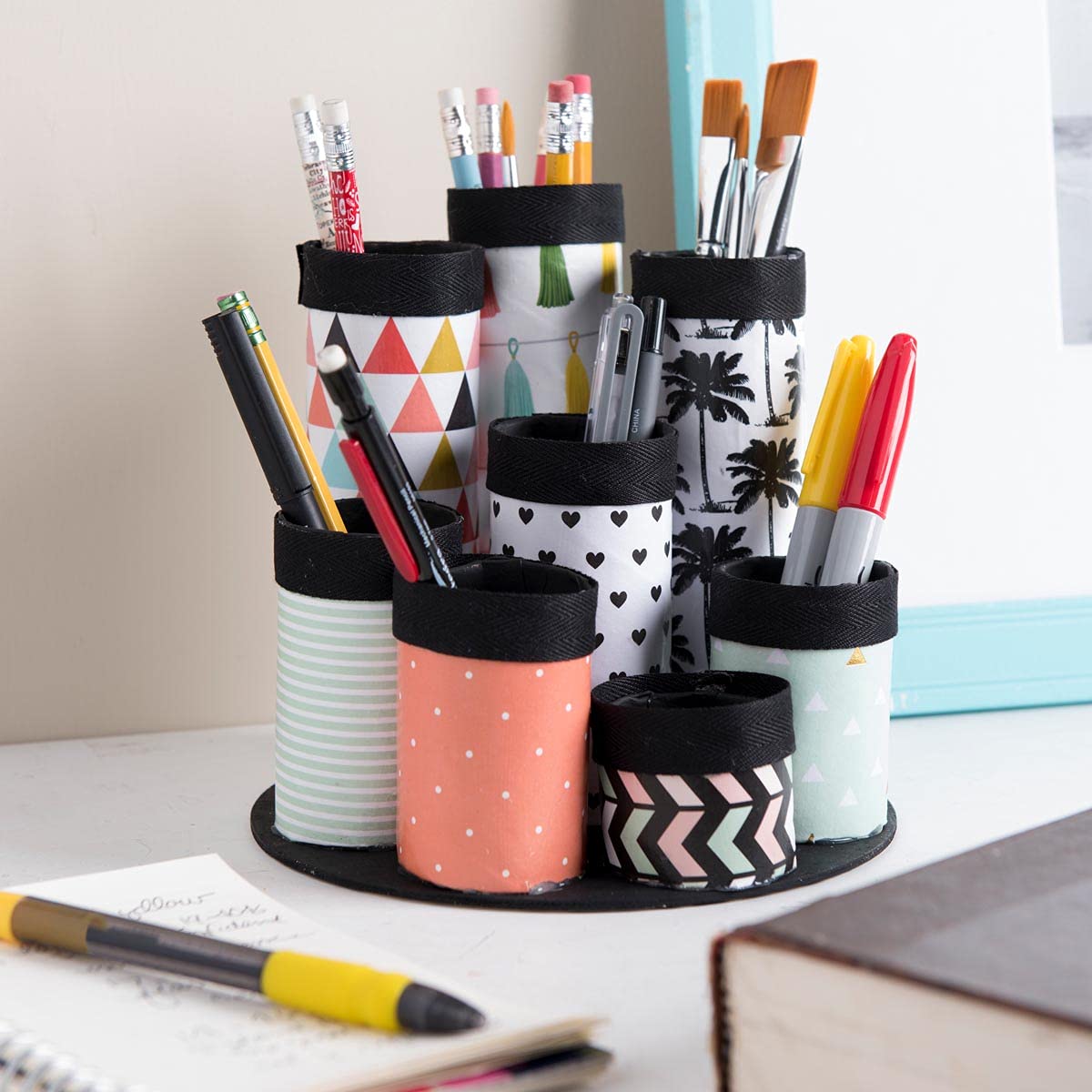 Mod Podge Matte on canvas for versatile, quick-dry adhesion