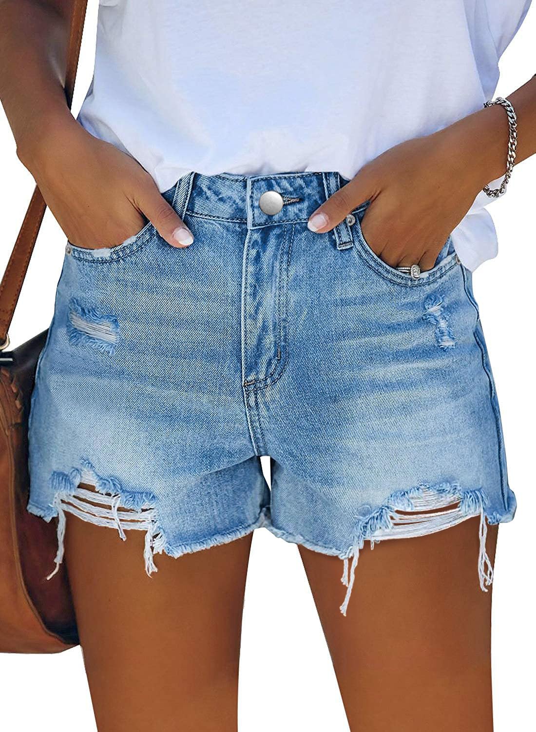 MODARANI jean shorts in light blue denim for casual everyday wear