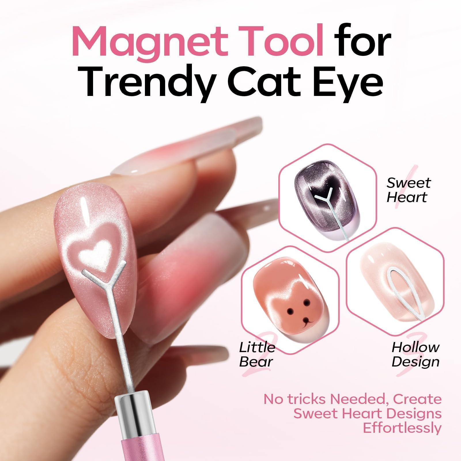 Modelones 8mm cylinder magnet creates wide-light cat-eye glow