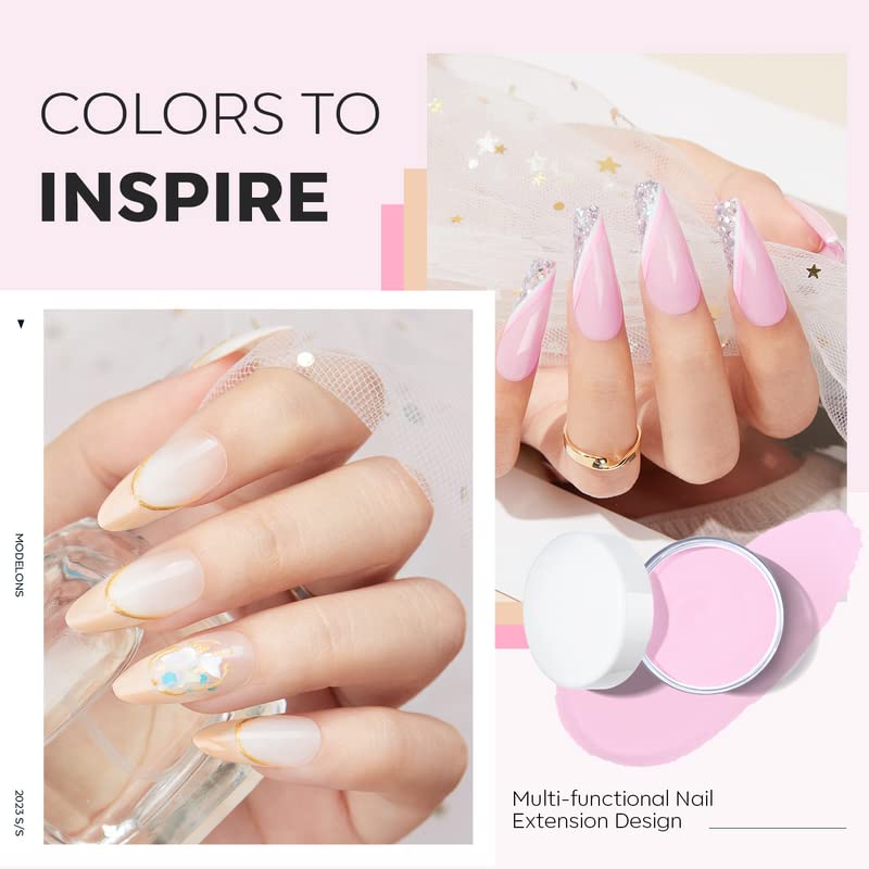Modelones baby pink acrylic powder shade for daily nail art.