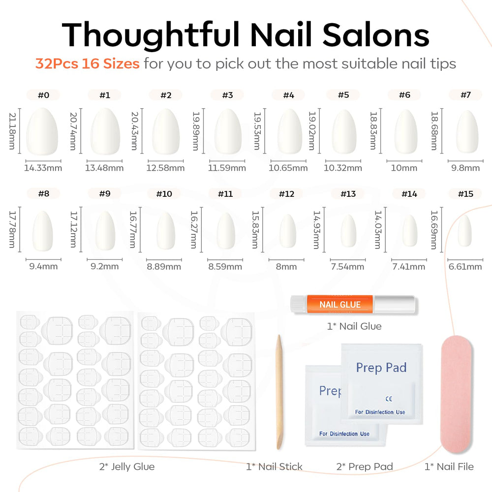 Modelones adhesive tabs and nail glue ensure secure, long-lasting wear.