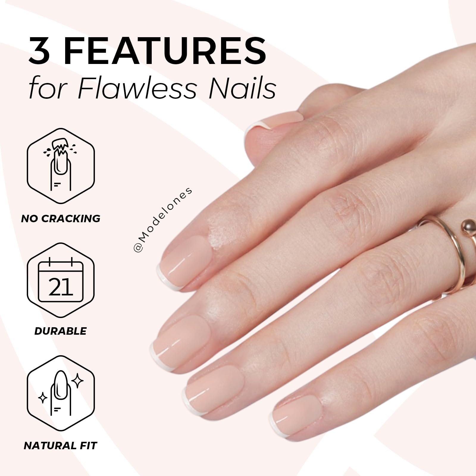 Modelones jelly adhesive tabs for quick, tool‑free press‑on application