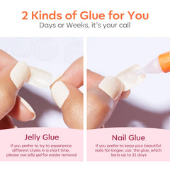 Modelones adhesive taps for easy temporary application and removal.