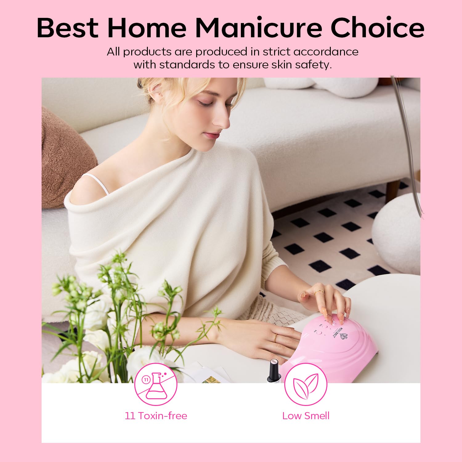 Modelones at home manicure setup brings professional style to your space.