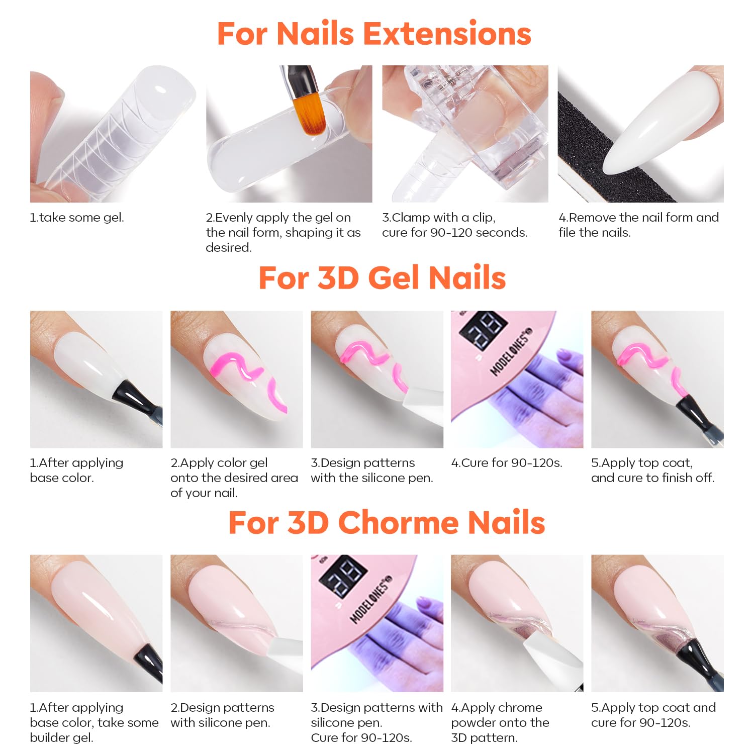 Modelones base/top coat for glossy nail finish