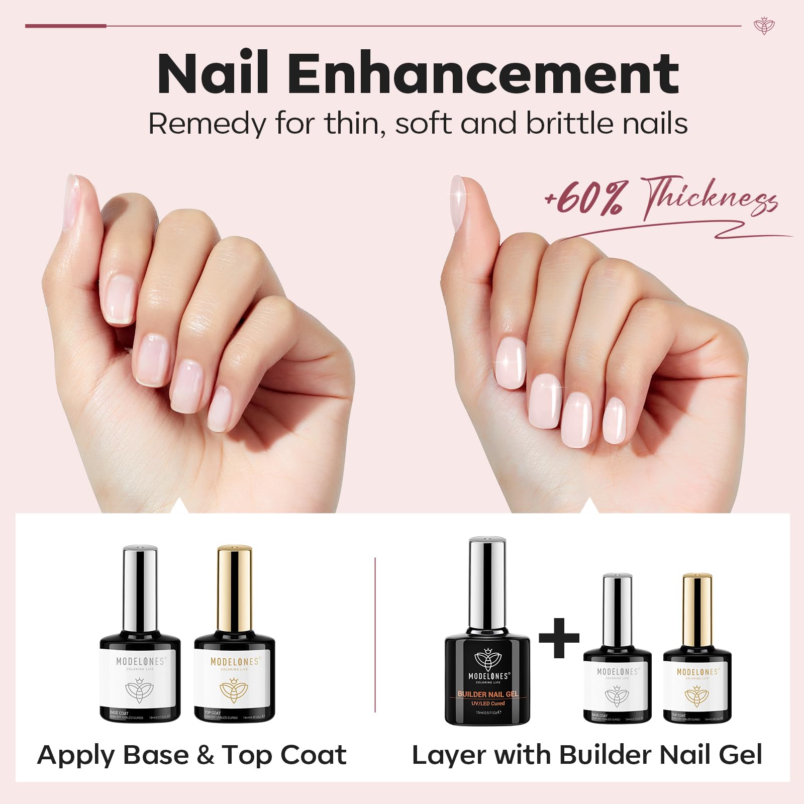 Modelones 8-in-1 builder gel for base color apex and more