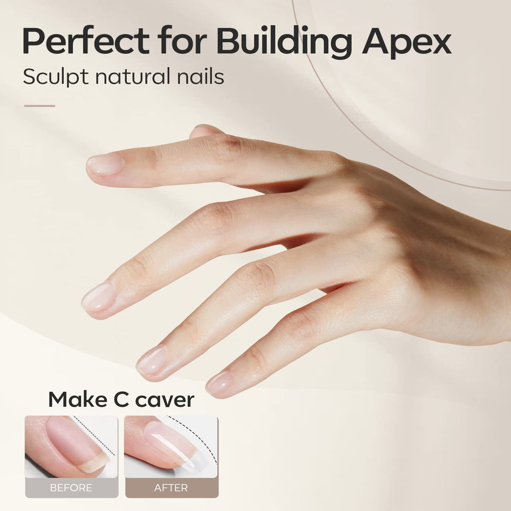Apex-building with Modelones Builder Nail Gel adds natural curvature
