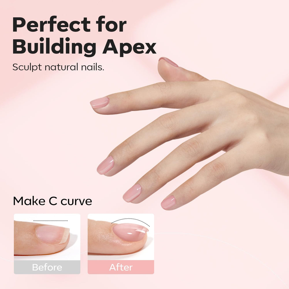 Modelones Builder Nail Gel durable finish swatch highlights long-lasting wear potential.