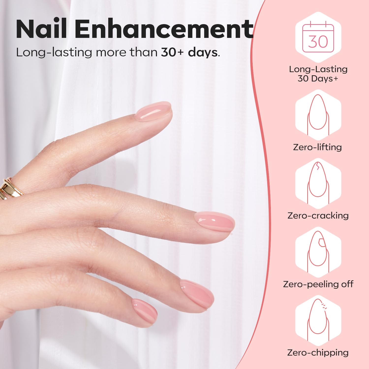 Modelones Builder Nail Gel nail art attachment example with gems.
