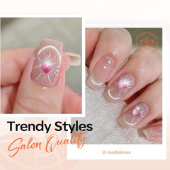 Modelones cat eye magnet bunny adds playful accents to manicure looks