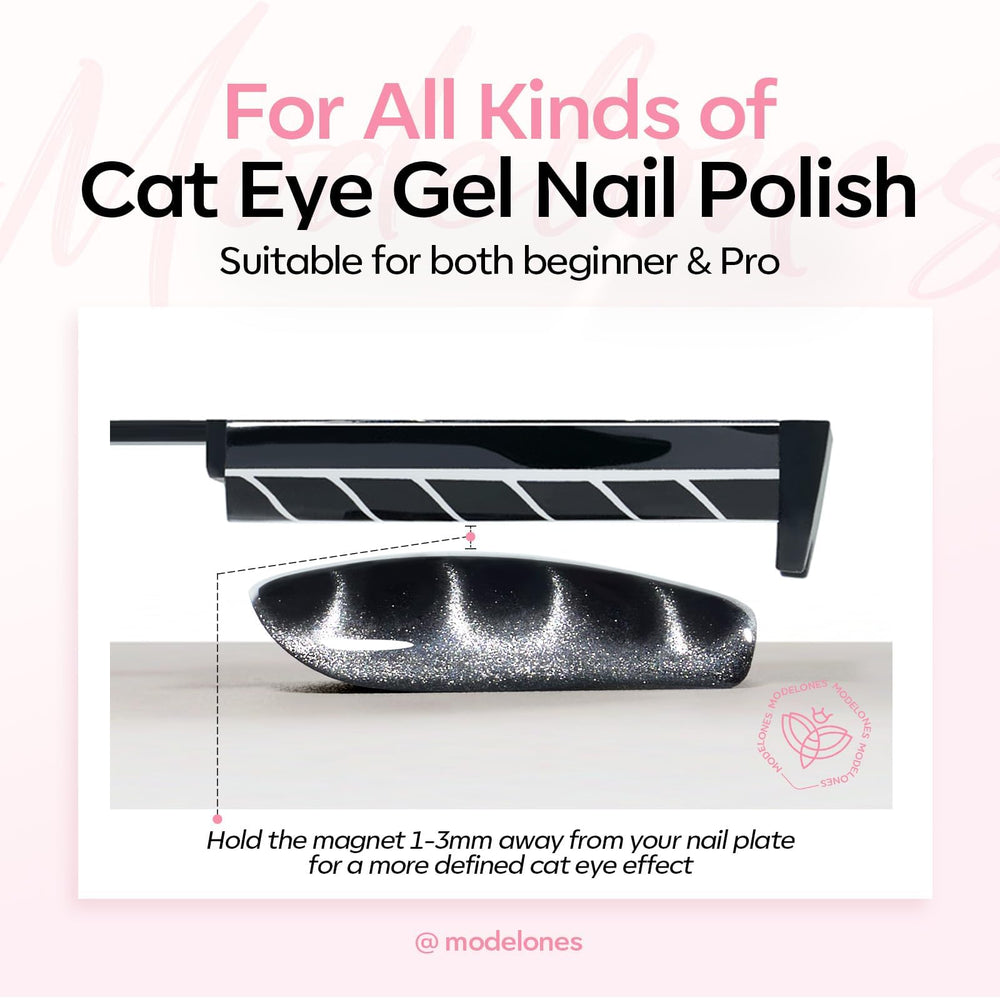 Modelones cat eye magnet flower pattern delivers blooming, decorative nails.