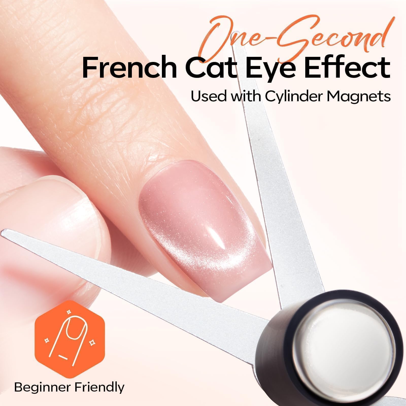 Modelones cat eye magnet heart shape adds chic designs for stylish nails