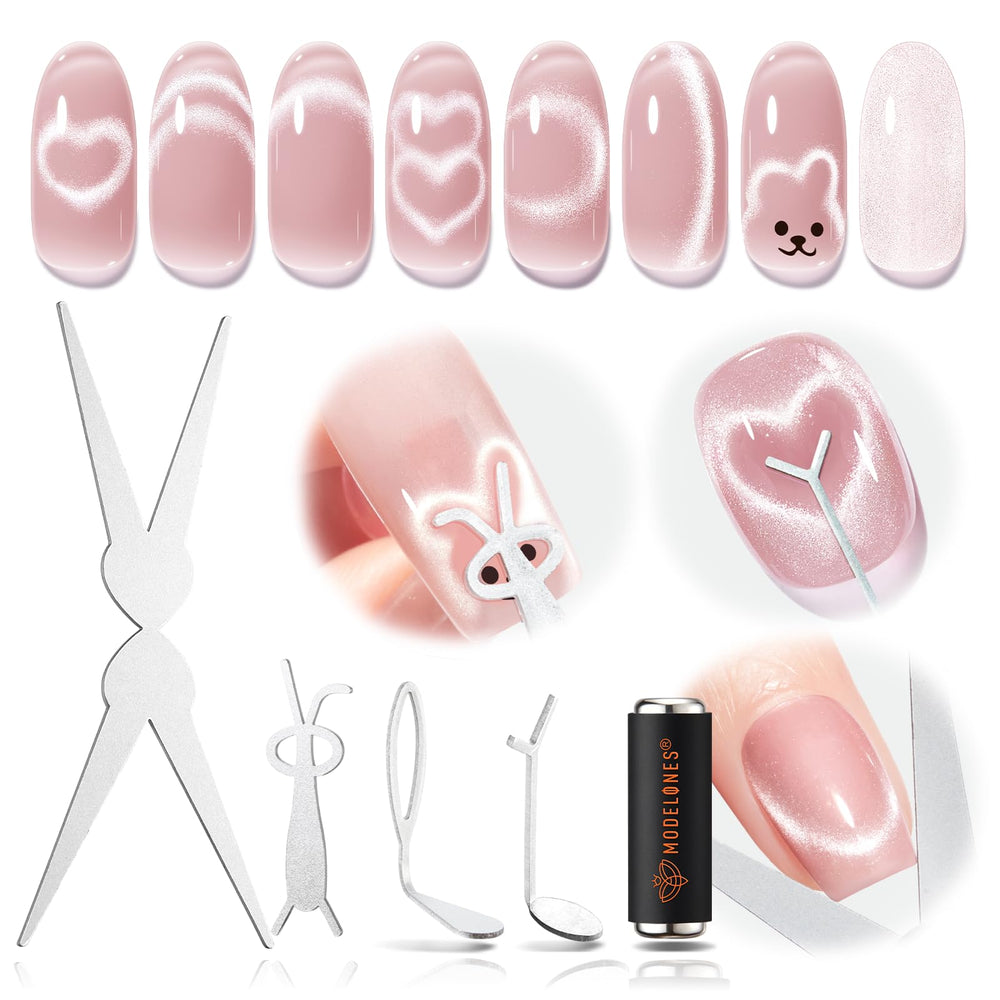 Modelones cat eye magnet round creates precise French cat eye effect at home