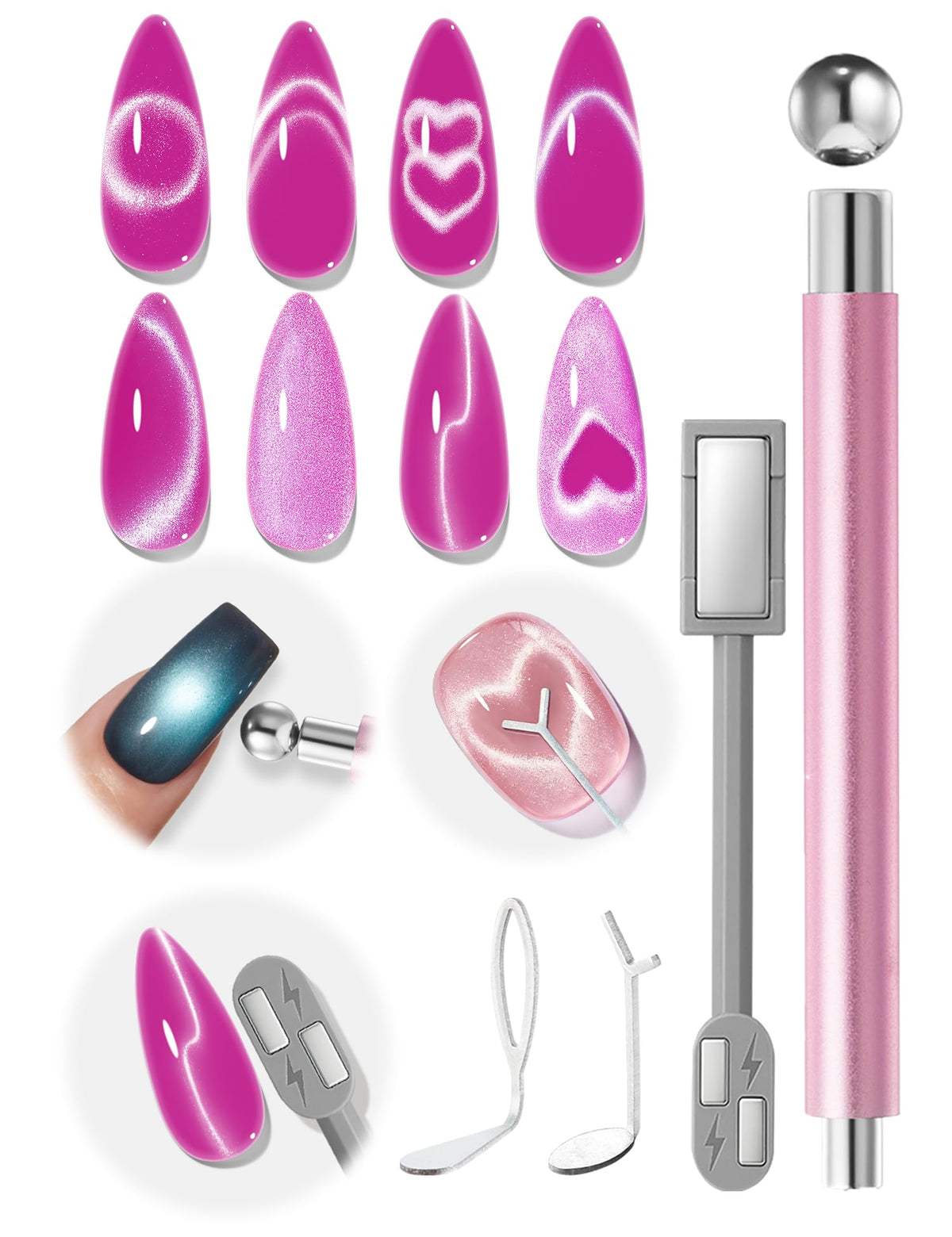 Modelones cat-eye magnet set for versatile at-home nail art designs