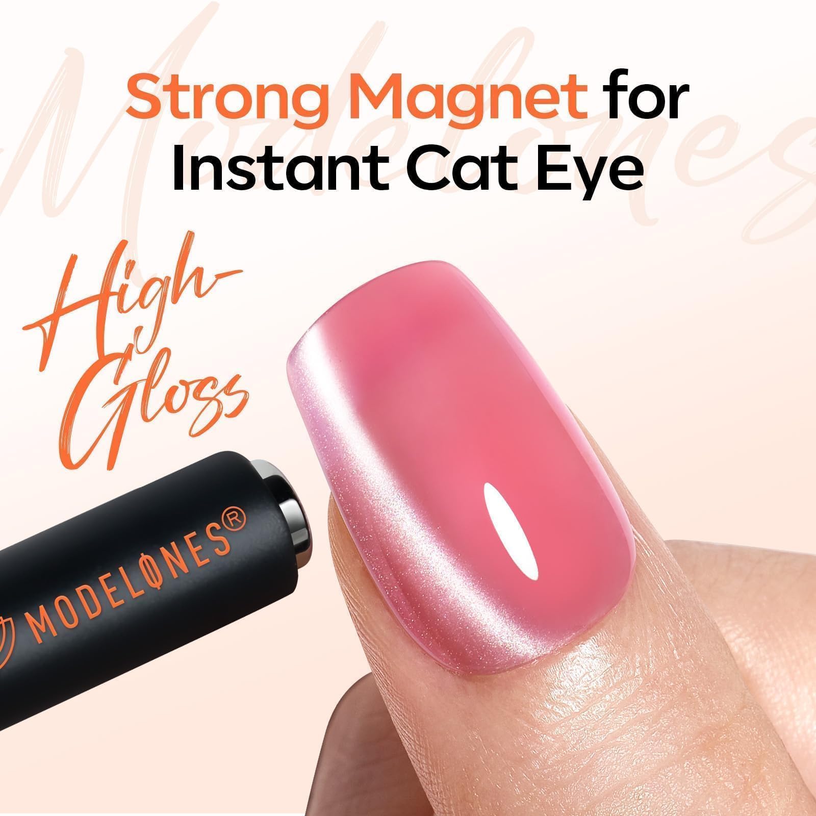 Modelones cat eye nail demonstration shows at-home salon-quality potential