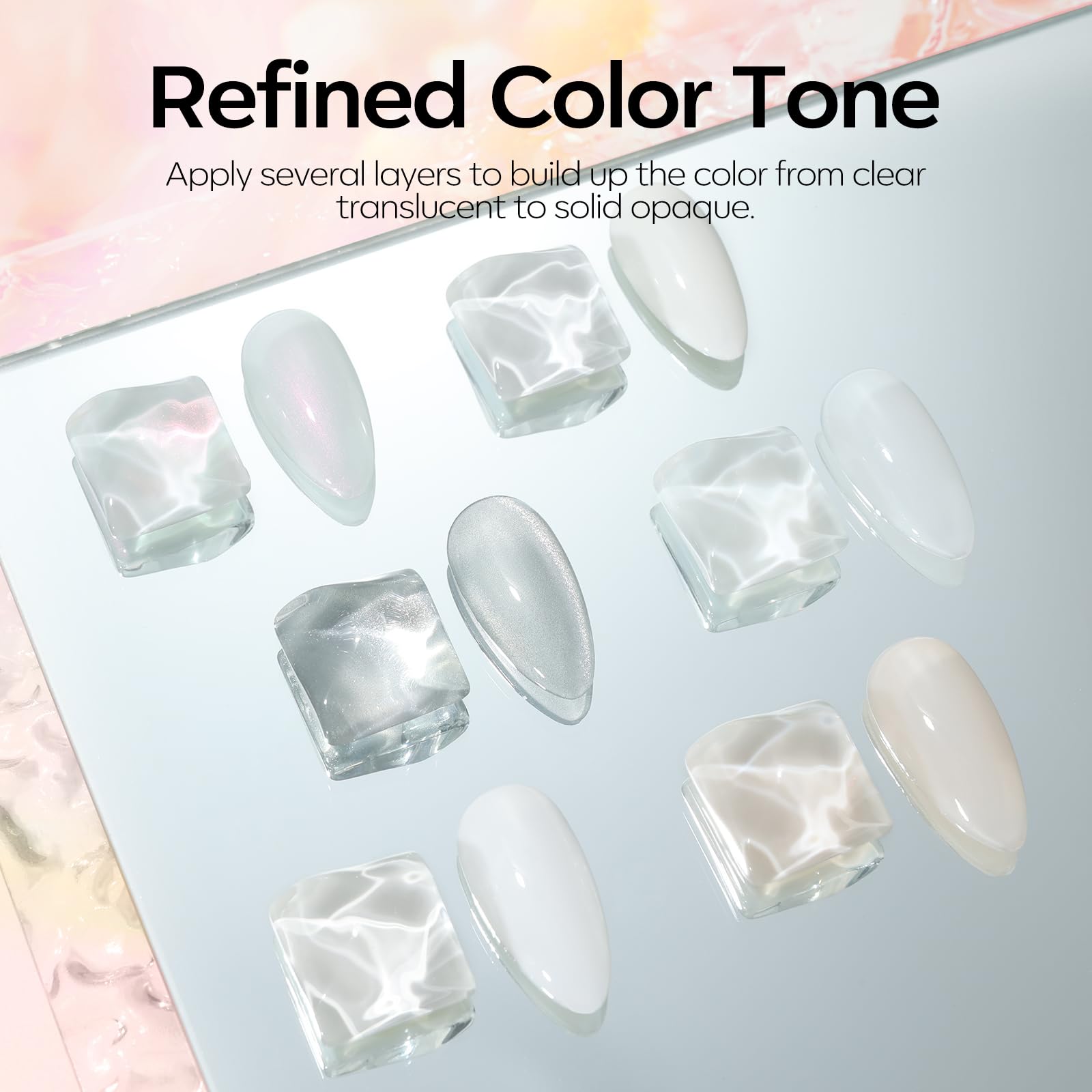 Modelones cat-eye gel polish with magnetic stick creating eye-catching depth on nails.