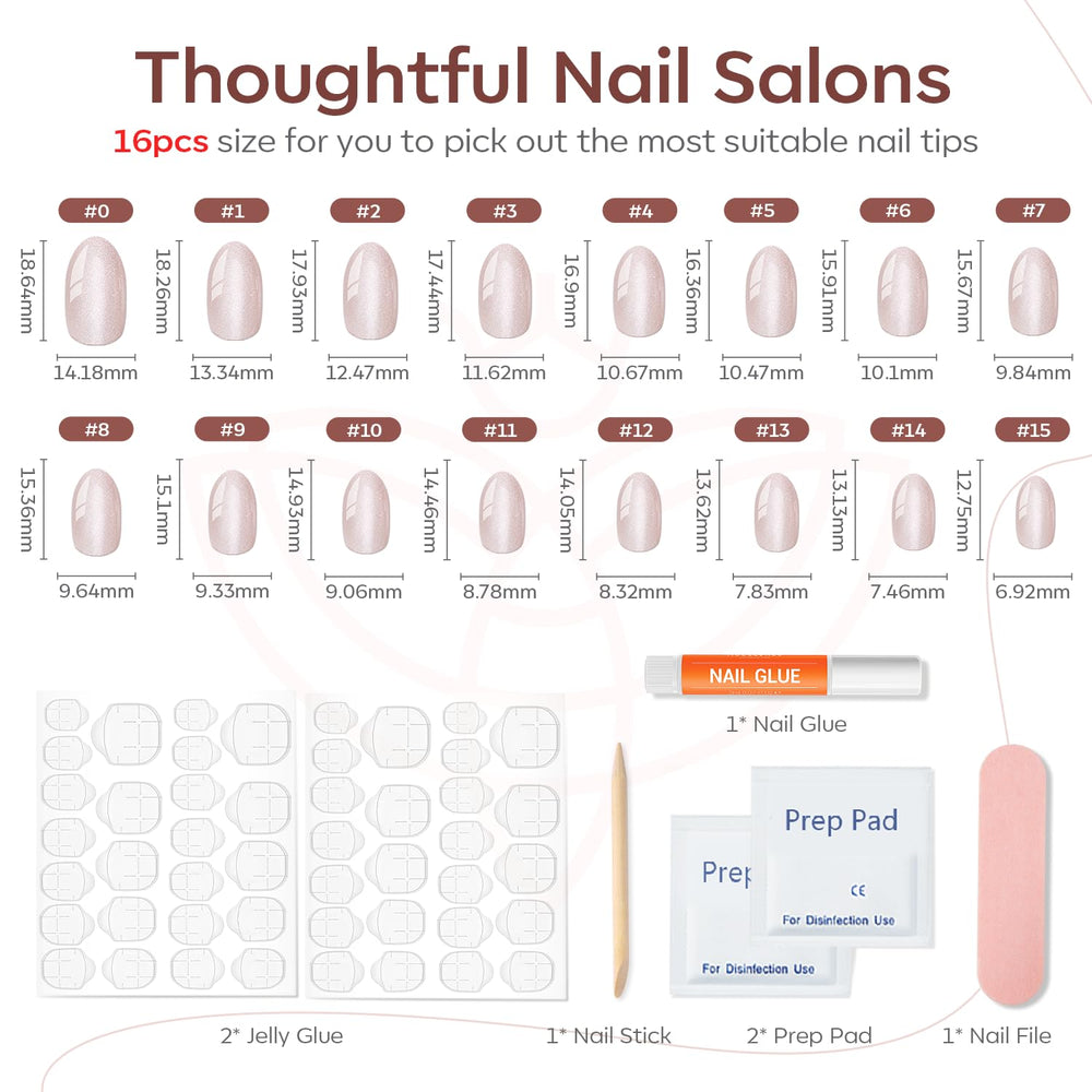 Modelones Cat Eye Press On Nails on hand demonstrating quick, natural-looking manicure