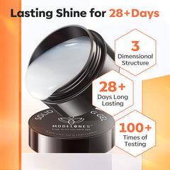 Modelones chrome powder mixing with gel for eye-catching nail art