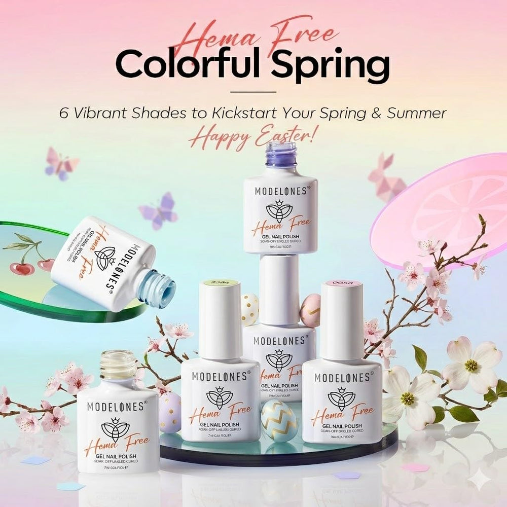 Modelones coral orange gel nail polish for bold, eye-catching nails.