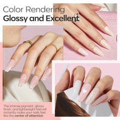 Modelones pink brown dip powder for warm natural look