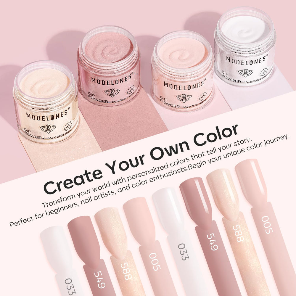 Modelones pink dip powder for soft chic manicure