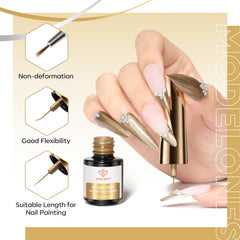 Modelones gel liner brush enabling smooth, accurate nail designs.