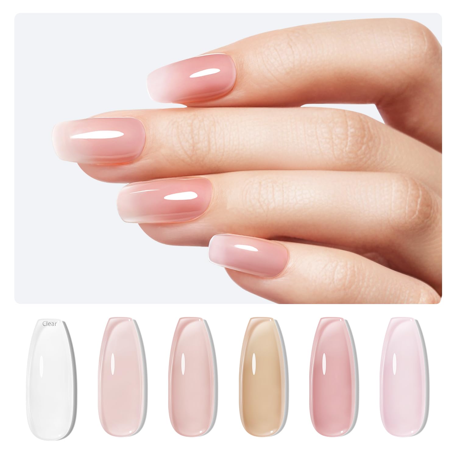 Modelones gift-packaging highlighting six-color rubber base gel set