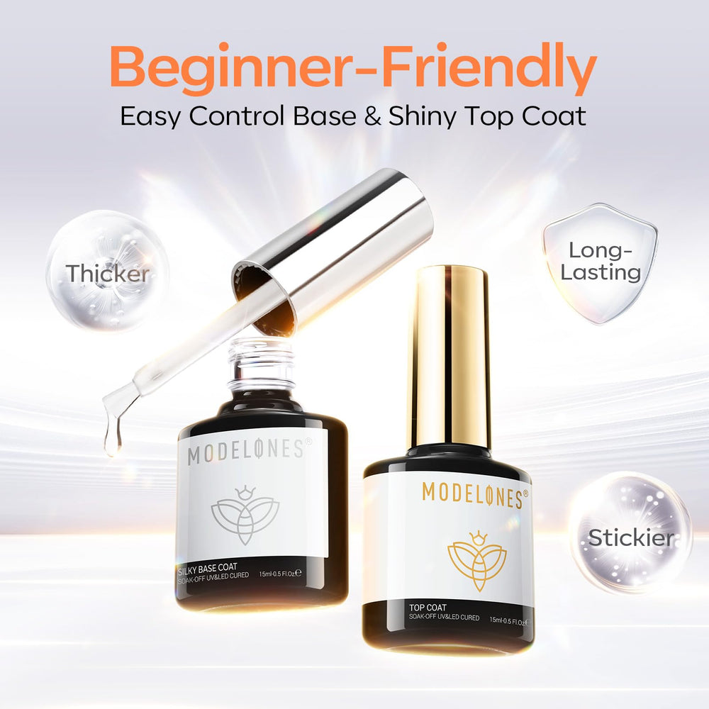 modelones long-wear top and base coat set preserves color and sheen.