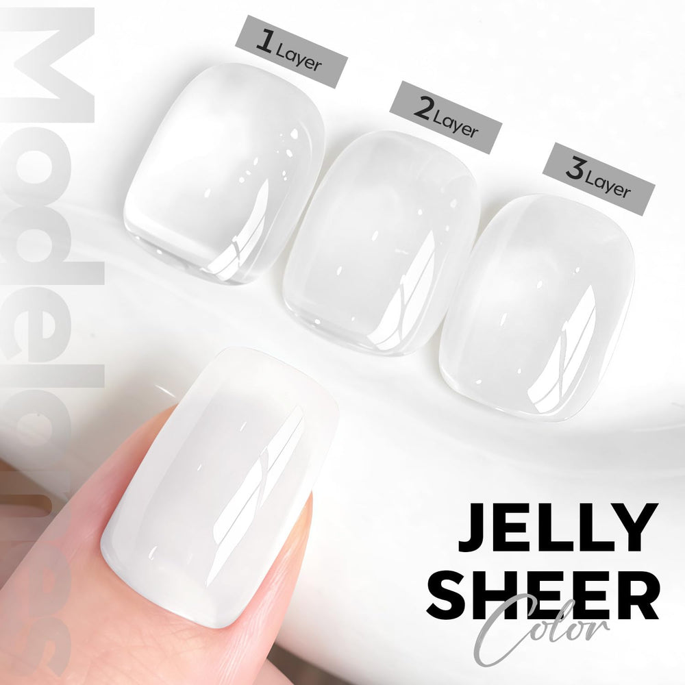 Modelones gel polish brush applying milky white color on nail for easy use