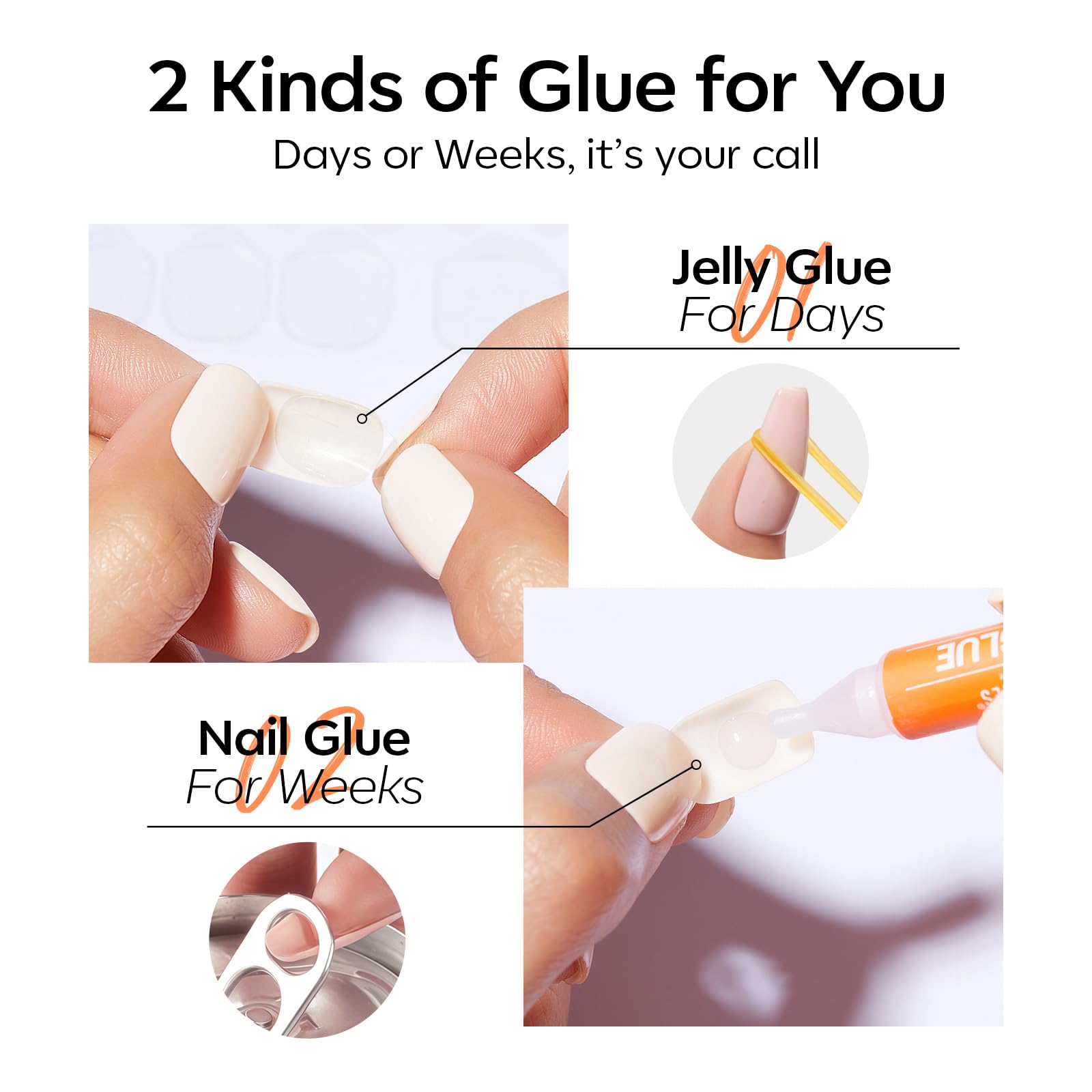 Modelones milky white nails offer a soft, versatile look.