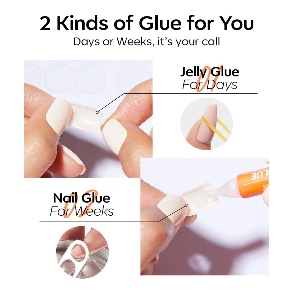 Modelones milky white nails offer a soft, versatile look.
