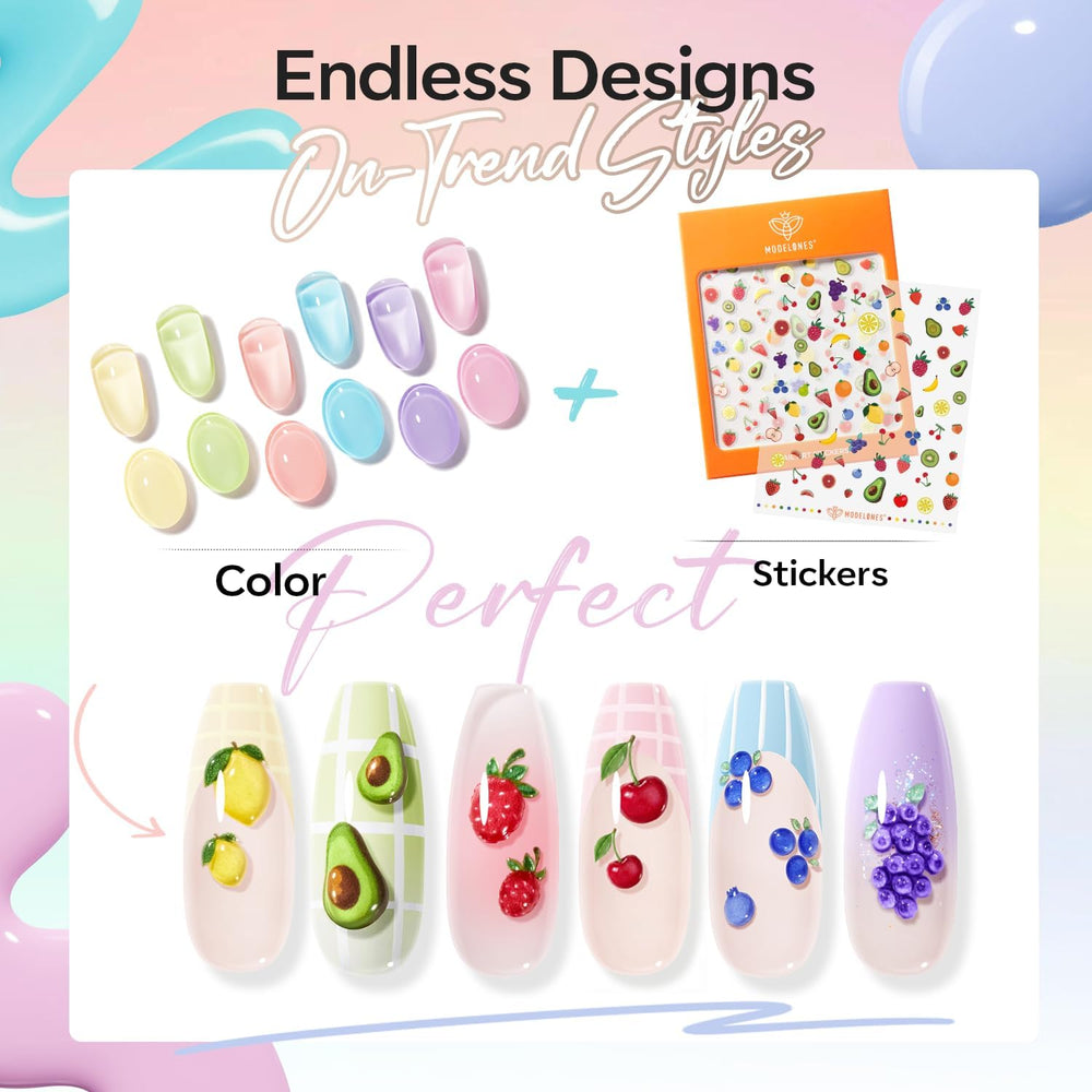 Modelones mint green gel nail polish for refreshing color and durable shine.