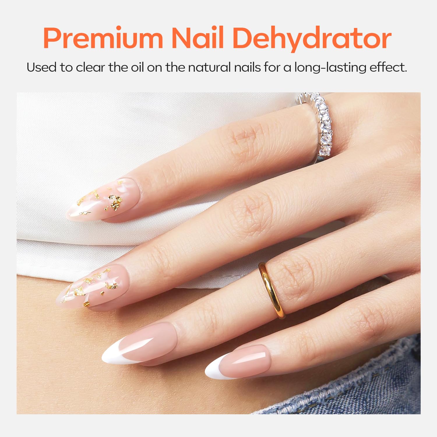 modelones Nail Dehydrator nail application use shows oil removal before gel.