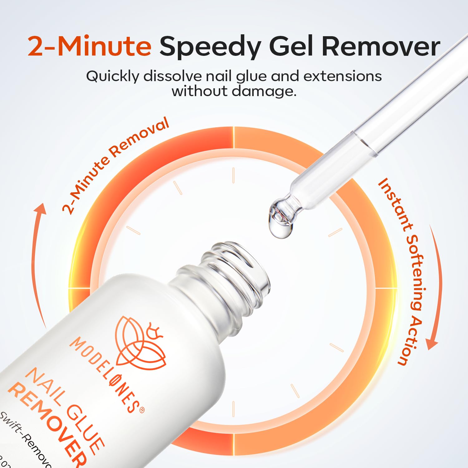 Modelones clear formula dissolves glue quickly without harming nails
